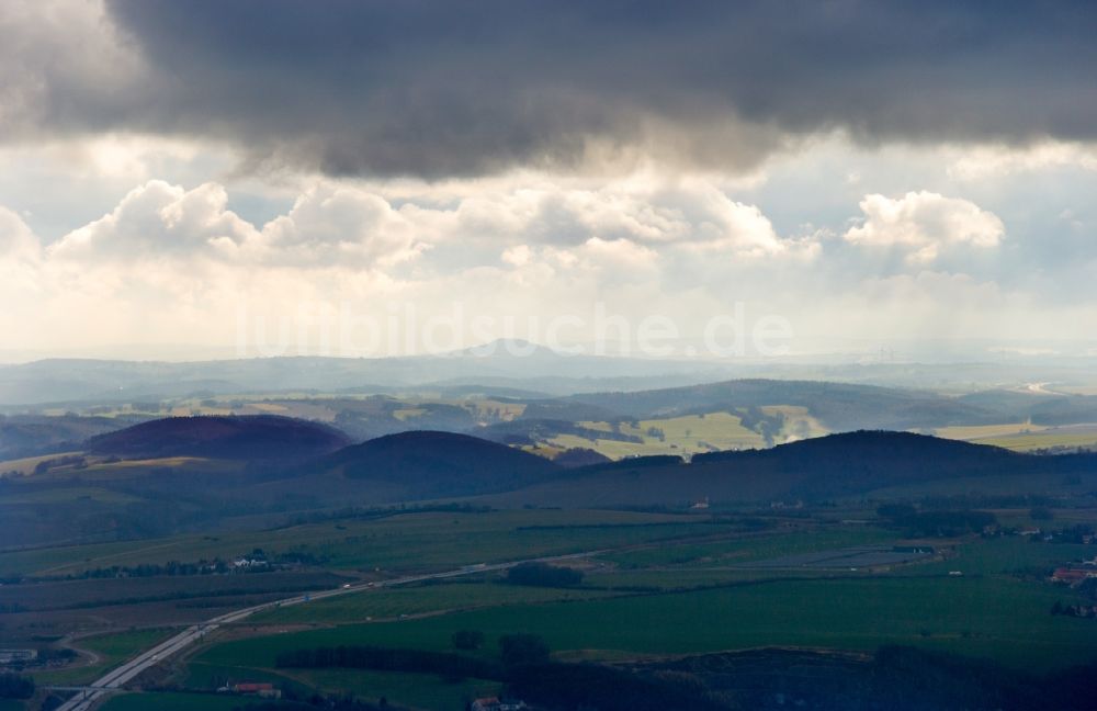 Heidenau aus der Vogelperspektive: Wetterlage am Horizont in Heidenau im Bundesland Sachsen