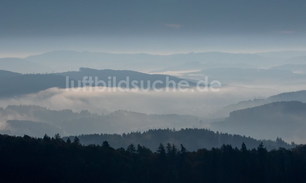 Luftbild Arnsberg - Wetterlage mit Wolkenbildung in Arnsberg im Bundesland Nordrhein-Westfalen