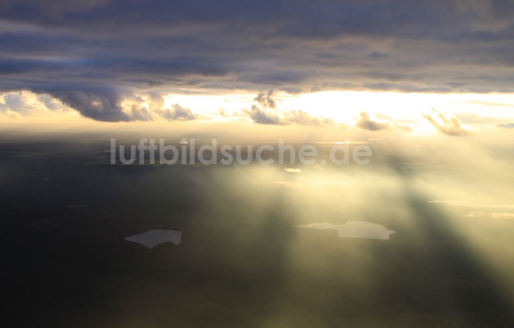 Luftbild Ruhlsdorf - Wetterlage mit Wolkenbildung bei Ruhlsdorf im Bundesland Brandenburg