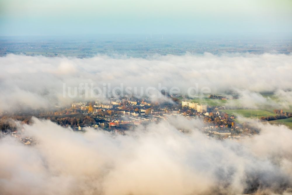 Hamm von oben - Wetterlage mit Wolkenbildung in Hamm im Bundesland Nordrhein-Westfalen, Deutschland