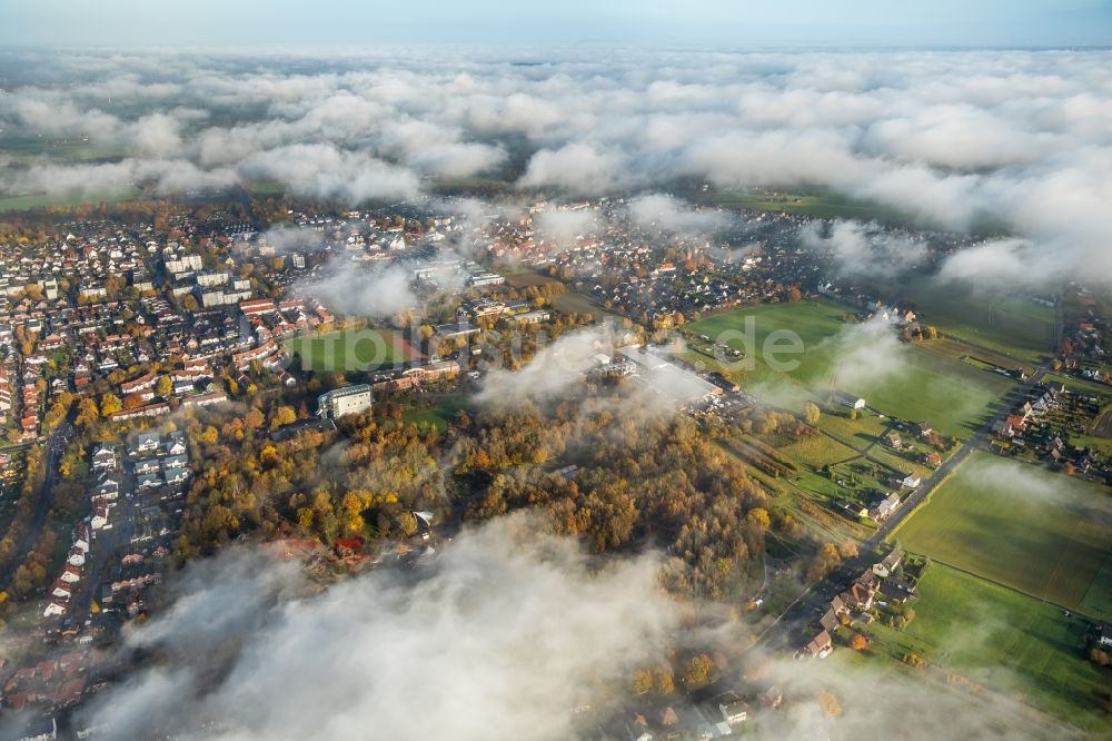 Hamm aus der Vogelperspektive: Wetterlage mit Wolkenbildung in Hamm im Bundesland Nordrhein-Westfalen, Deutschland