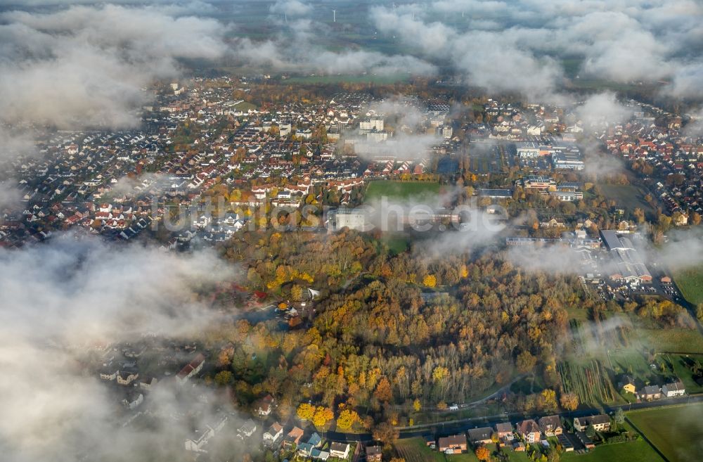 Hamm von oben - Wetterlage mit Wolkenbildung in Hamm im Bundesland Nordrhein-Westfalen, Deutschland