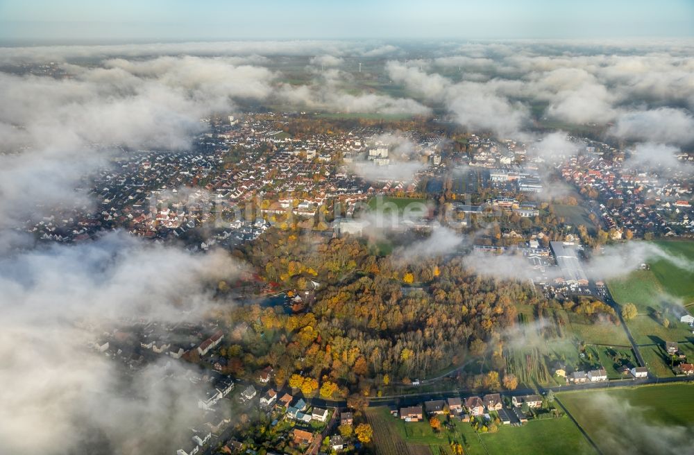 Hamm aus der Vogelperspektive: Wetterlage mit Wolkenbildung in Hamm im Bundesland Nordrhein-Westfalen, Deutschland