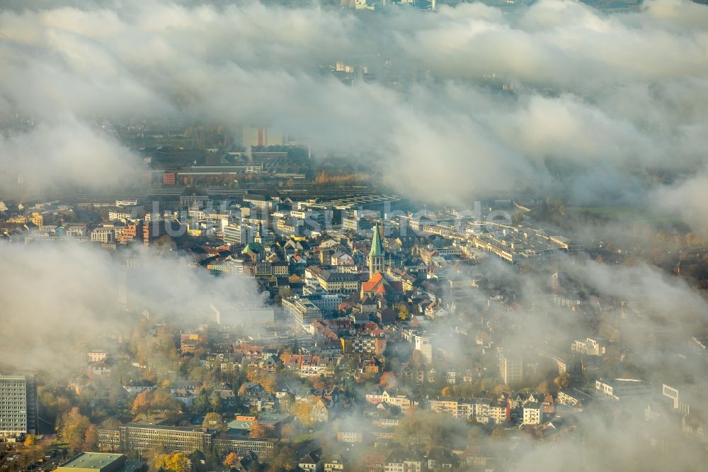 Luftaufnahme Hamm - Wetterlage mit Wolkenbildung in Hamm im Bundesland Nordrhein-Westfalen, Deutschland