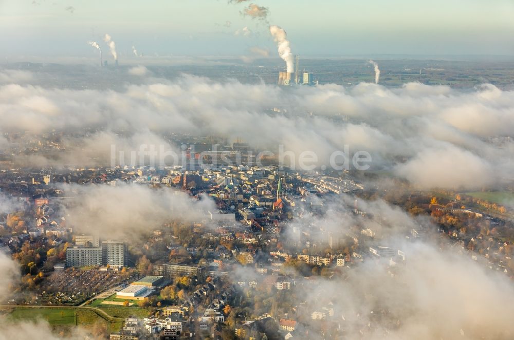 Hamm von oben - Wetterlage mit Wolkenbildung in Hamm im Bundesland Nordrhein-Westfalen, Deutschland