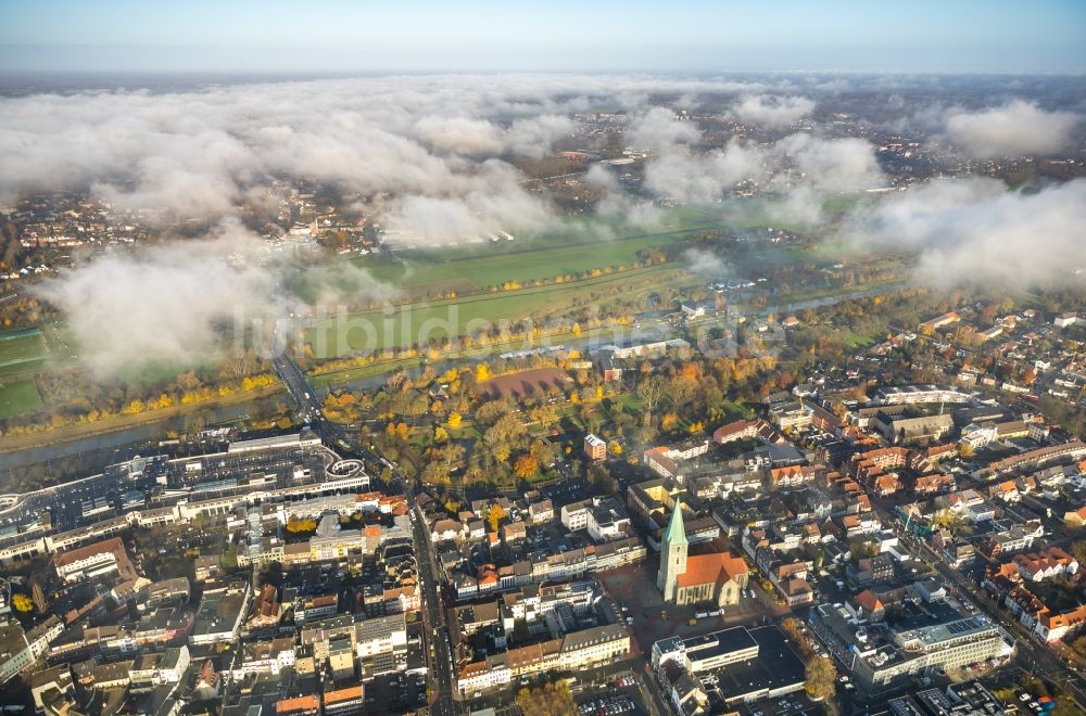 Hamm von oben - Wetterlage mit Wolkenbildung in Hamm im Bundesland Nordrhein-Westfalen, Deutschland