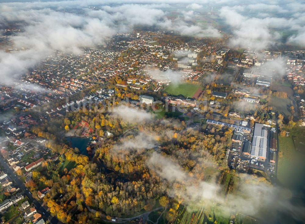 Hamm aus der Vogelperspektive: Wetterlage mit Wolkenbildung in Hamm im Bundesland Nordrhein-Westfalen, Deutschland