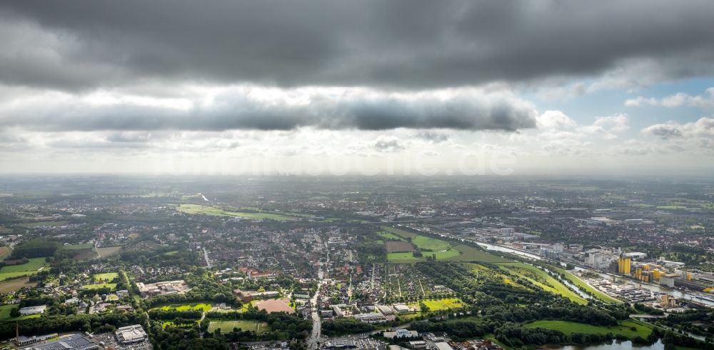 Luftbild Hamm - Wetterlage mit Wolkenbildung in Hamm im Bundesland Nordrhein-Westfalen - NRW, Deutschland