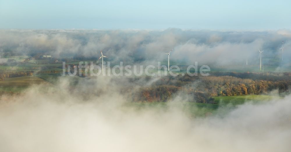 Luftbild Hamm - Wetterlage mit Wolkenbildung an den Lippemäander- Wiesen in Hamm im Bundesland Nordrhein-Westfalen, Deutschland