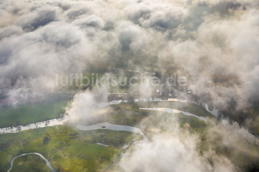 Luftbild Hamm - Wetterlage mit Wolkenbildung an den Lippemäander- Wiesen in Hamm im Bundesland Nordrhein-Westfalen, Deutschland