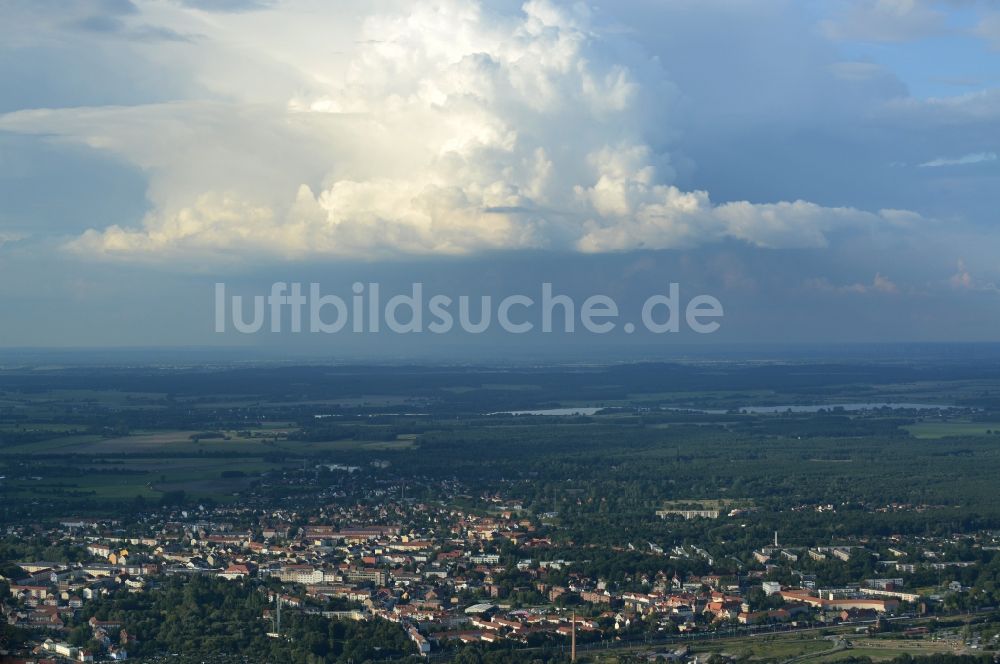 Luftbild Rathenow - Wetterlage mit Wolkenbildung in Rathenow im Bundesland Brandenburg