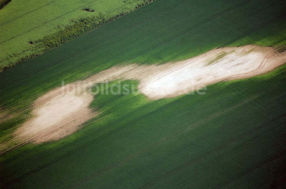 Luftbild Zaschwitz - Wetterschäden auf einem Feld an der Saale nahe dem Dorf Zaschwitz