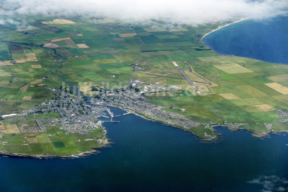 Luftaufnahme Wick - Wick mit Flughafen im Norden von Schottland