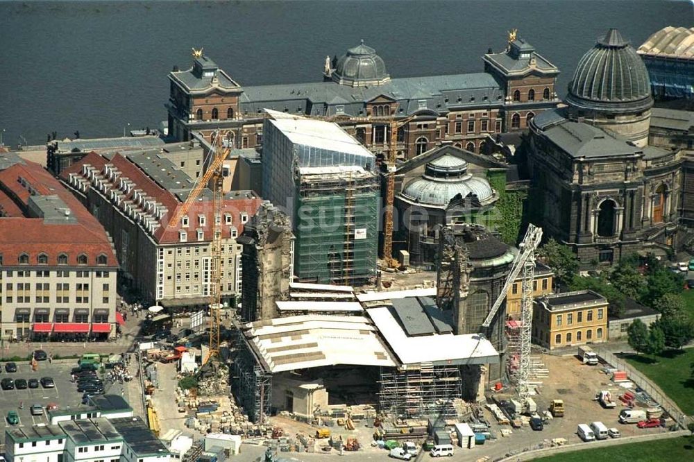 Dresden aus der Vogelperspektive: Wiederaufbau der Dresdner Frauenkirche