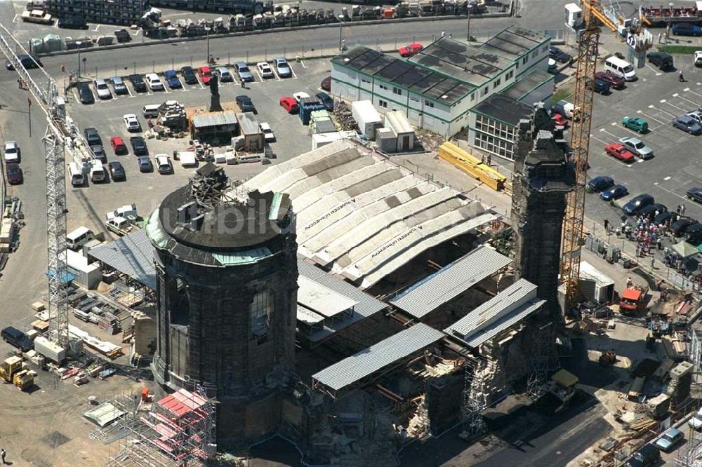 Luftbild Dresden - Wiederaurfbau der Frauenkirche