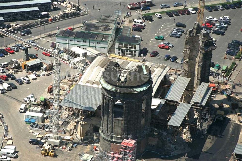 Luftaufnahme Dresden - Wiederaurfbau der Frauenkirche