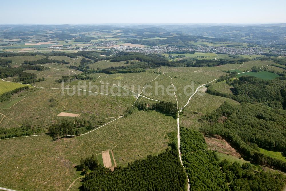 Hemer aus der Vogelperspektive: Wiesen und Feld- Landschaft bei Hemer im Bundesland Nordrhein-Westfalen