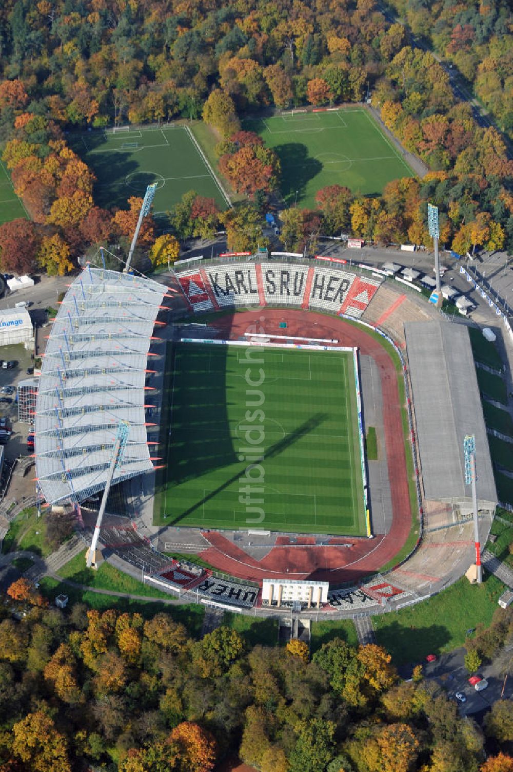 Karlsruhe von oben - Wildparkstadion Karlsruhe