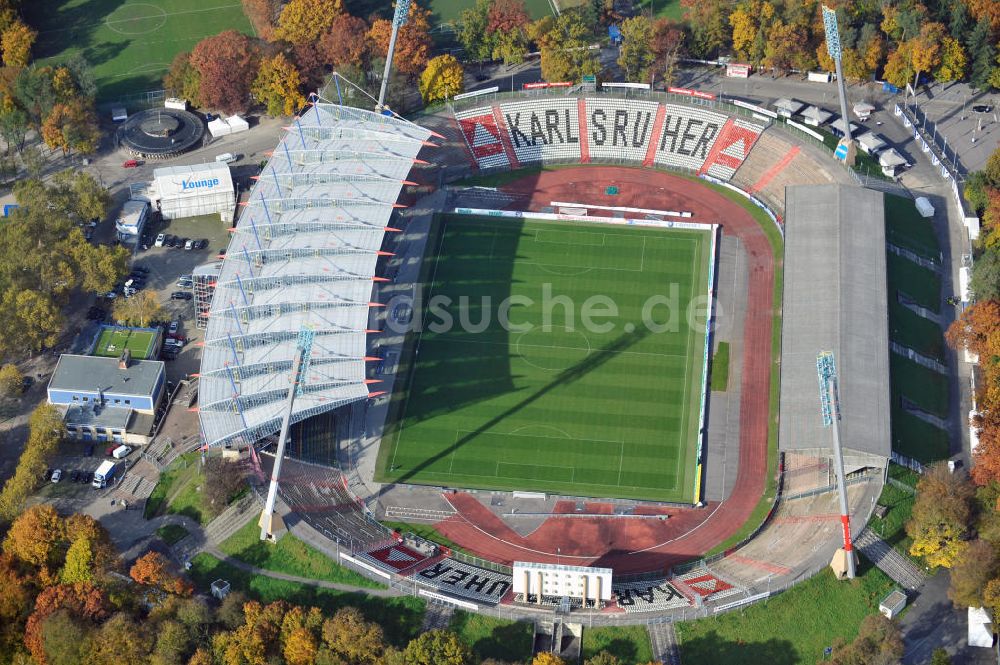 Karlsruhe aus der Vogelperspektive: Wildparkstadion Karlsruhe