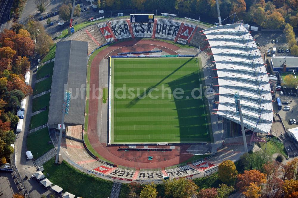 Karlsruhe von oben - Wildparkstadion Karlsruhe