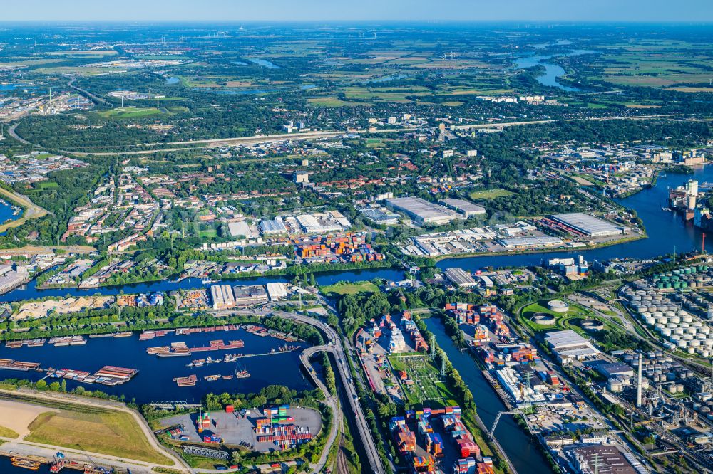 Hamburg von oben - Wilhelmsburg Industrie und Wohngebiet Reiherstieg in Hamburg, Deutschland