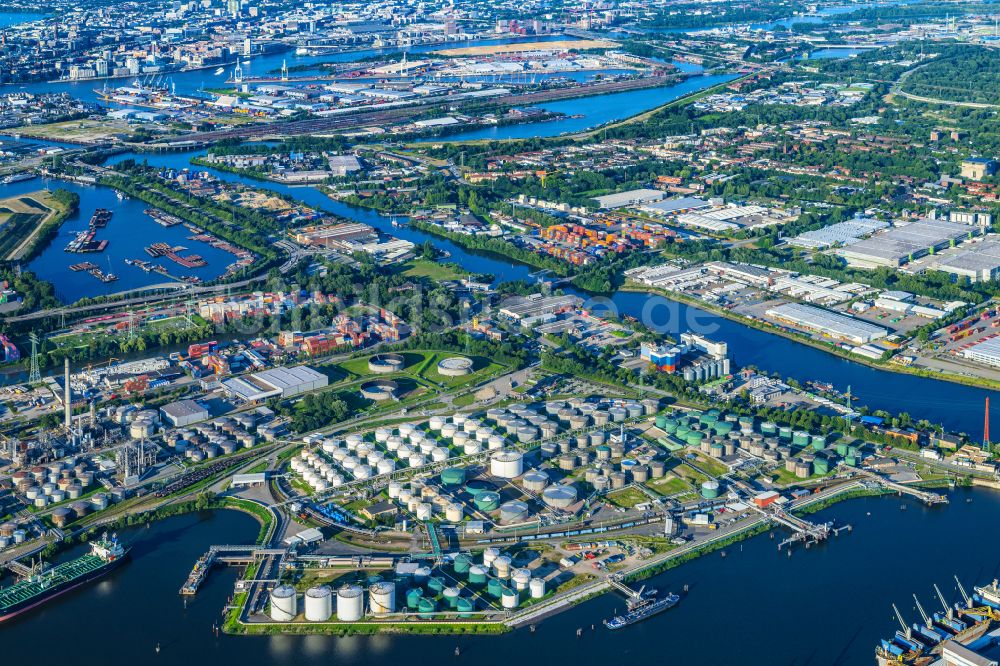 Hamburg aus der Vogelperspektive: Wilhelmsburg Industrie und Wohngebiet Reiherstieg in Hamburg, Deutschland