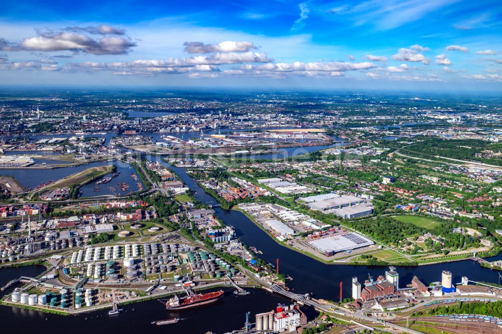 Hamburg von oben - Wilhelmsburg Industrie und Wohngebiet Reiherstieg in Hamburg, Deutschland