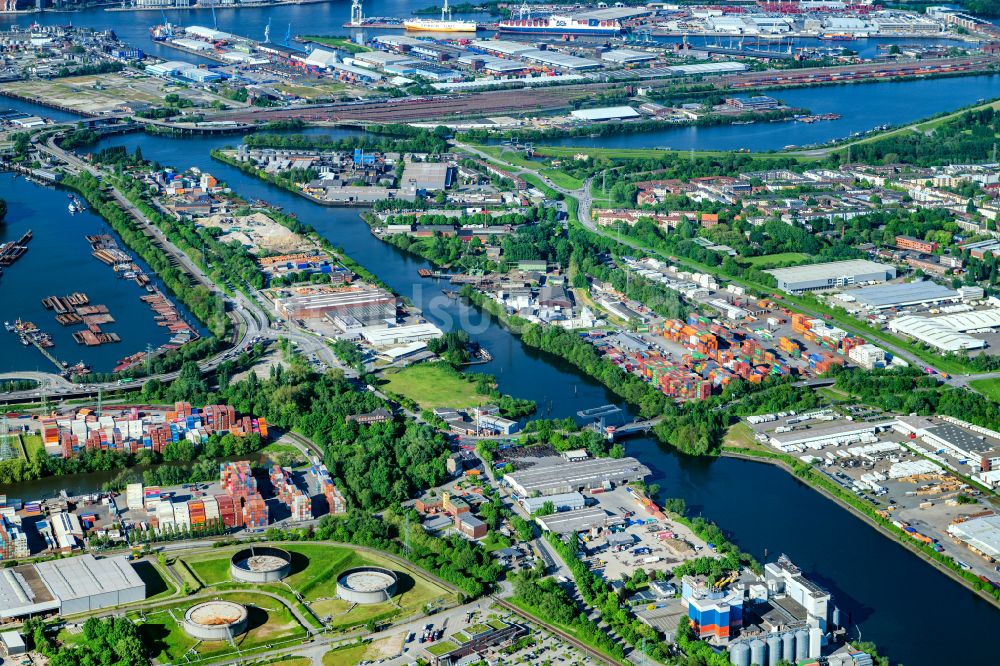 Luftaufnahme Hamburg - Wilhelmsburg Industrie und Wohngebiet Reiherstieg in Hamburg, Deutschland