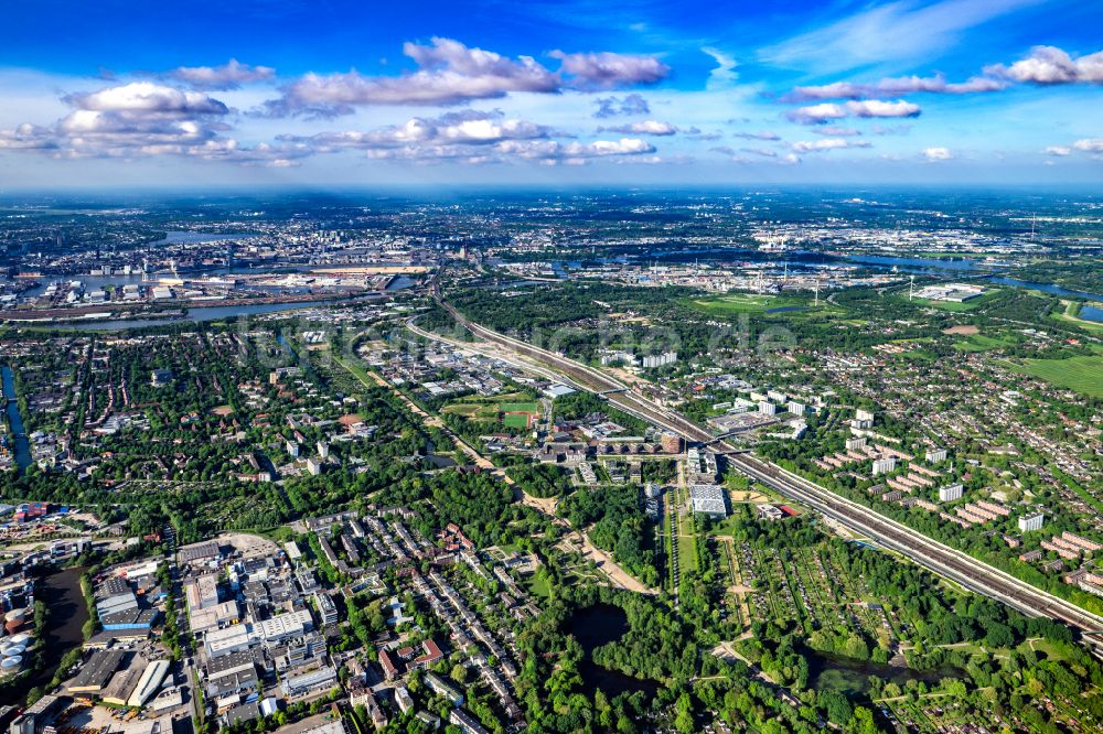 Hamburg von oben - Wilhelmsburg Industrie und Wohngebiet Reiherstieg in Hamburg, Deutschland