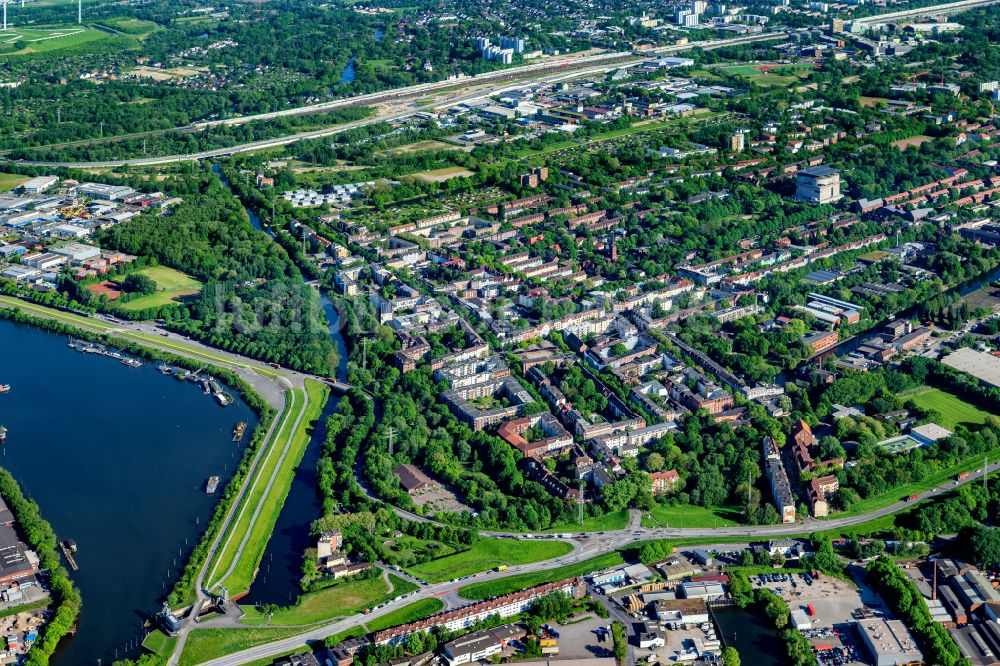 Hamburg von oben - Wilhelmsburg Wohngebiet Reiherstieg in Hamburg, Deutschland