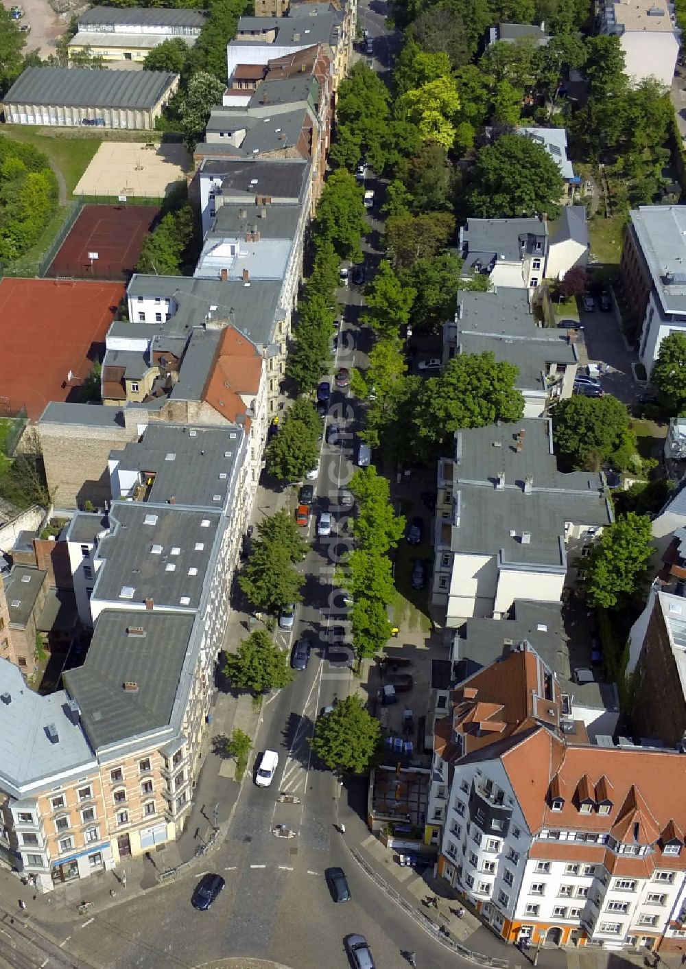 Halle (Saale) von oben - Willy-Brandt-Straße in Halle ( Saale ) im Bundesland Sachsen-Anhalt