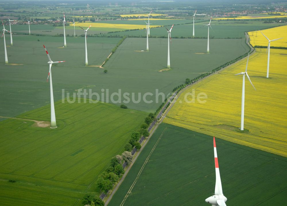 Luftbild Schwanebeck bei Nauen - Windenergieanlagen bei Schwanebeck