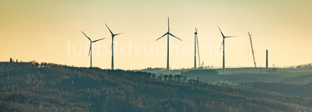 Luftbild Blintrup - Windenergieanlagen (WEA) auf einem Feld in Blintrup im Bundesland Nordrhein-Westfalen, Deutschland