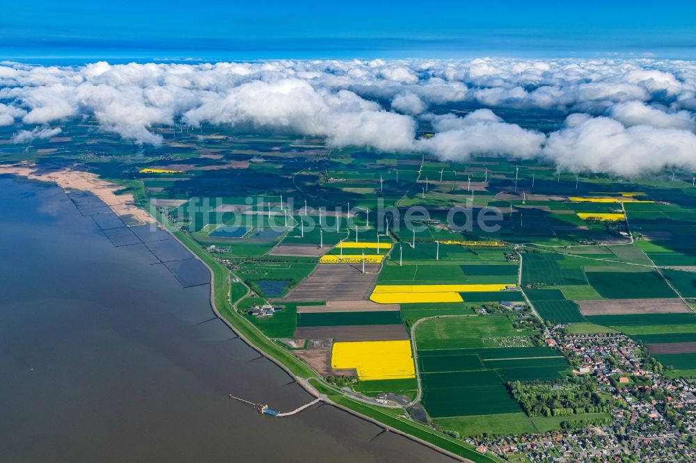 Brunsbüttel von oben - Windenergieanlagen (WEA) auf einem Feld in Brunsbüttel im Bundesland Schleswig-Holstein, Deutschland