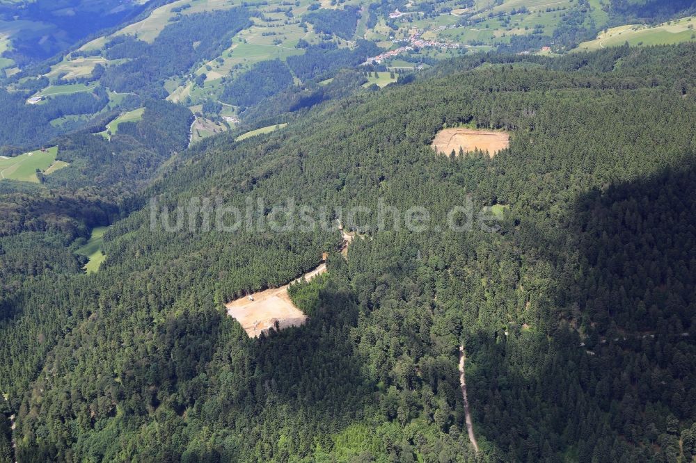 Luftaufnahme Schopfheim - Windkraft- Baustelle auf dem Rohrenkopf im Schopfheimer Ortsteil Gersbach im Bundesland Baden-Württemberg