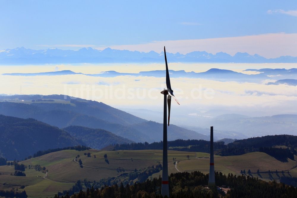 Luftbild Schopfheim - Windkraft- Baustelle auf dem Rohrenkopf im Schopfheimer Ortsteil Gersbach im Bundesland Baden-Württemberg