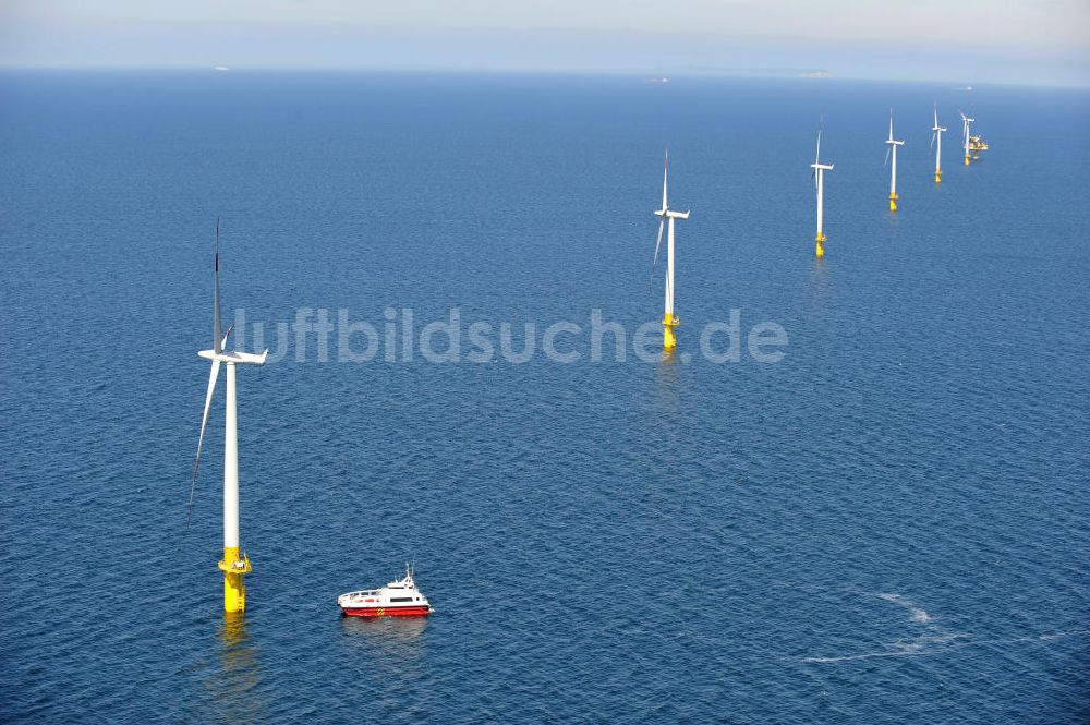 Zingst von oben - Windkraftanlage EnBW Baltic 1 in der Ostsee