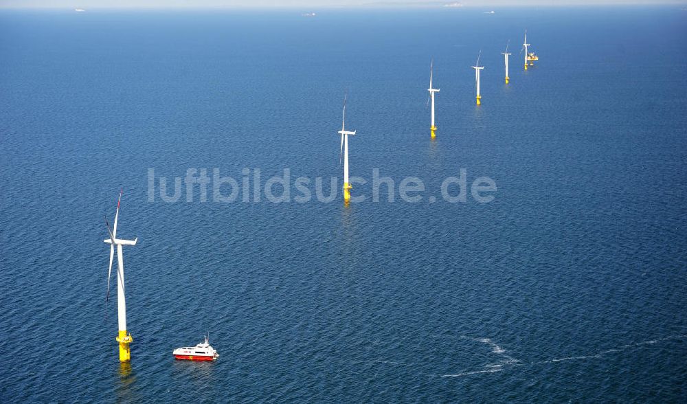 Luftaufnahme Zingst - Windkraftanlage EnBW Baltic 1 in der Ostsee