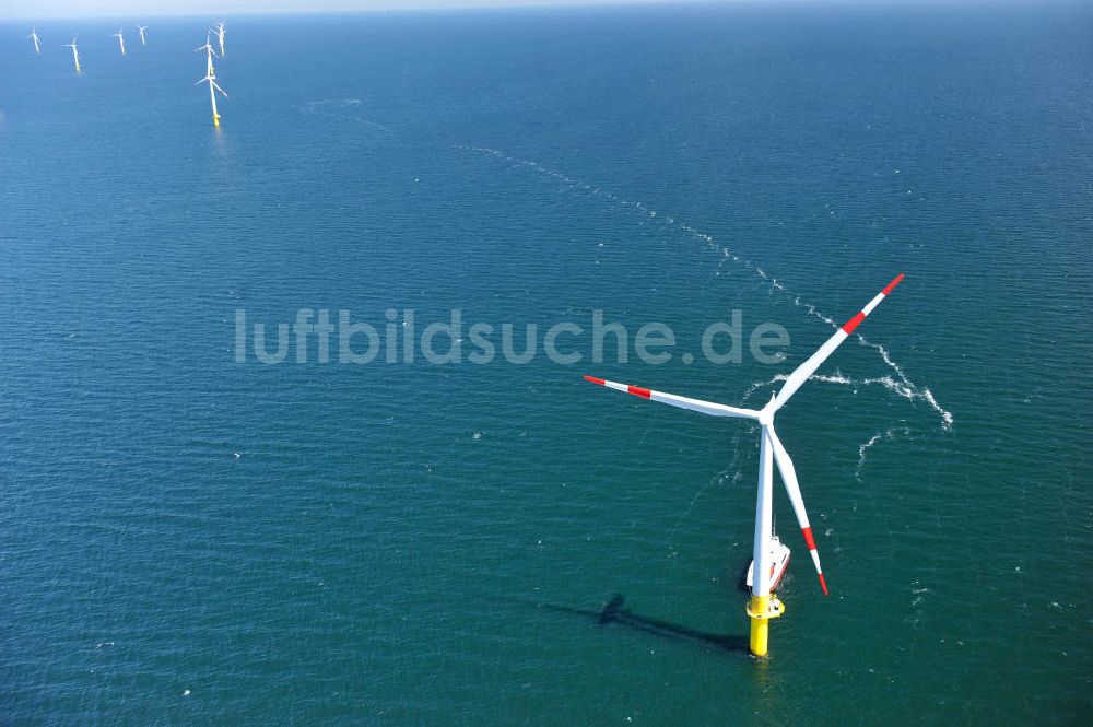 Zingst von oben - Windkraftanlage EnBW Baltic 1 in der Ostsee