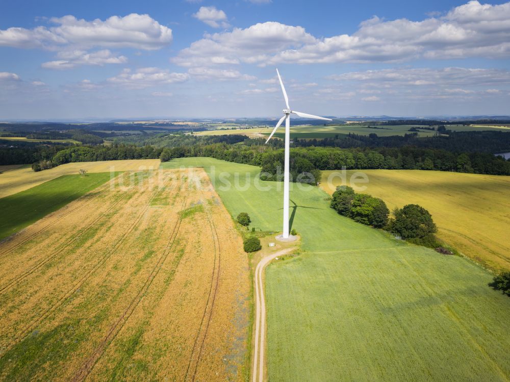 Klingenberg von oben - Windkraftanlage in Klingenberg im Bundesland Sachsen, Deutschland