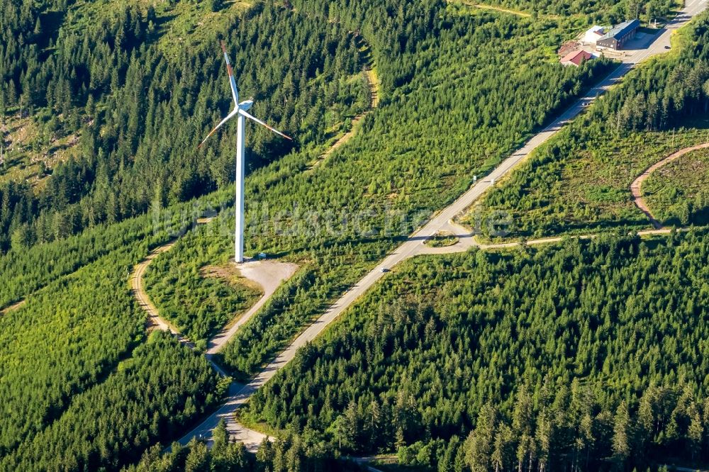 Luftaufnahme Freudenstadt - Windkraftanlage im Ortsteil Alexanderschanze in Freudenstadt im Bundesland Baden-Württemberg, Deutschland