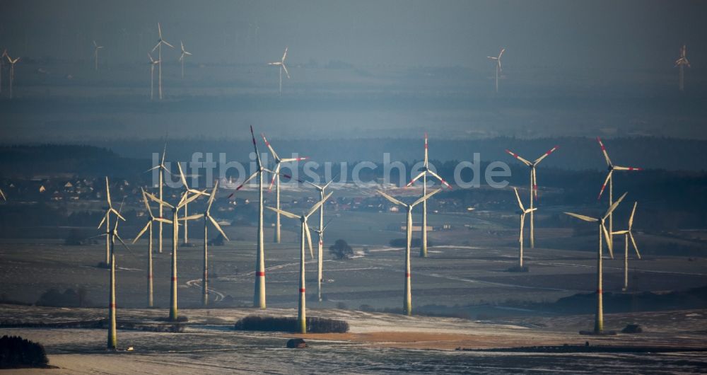 Luftbild Brilon - Windkraftpark bei Madfeld in Brilon im Bundesland Nordrhein-Westfalen