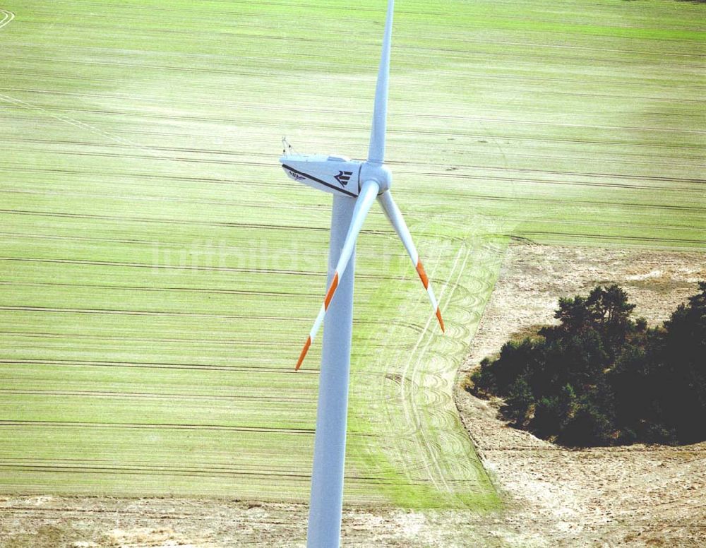 Luftbild Duben / Brandenburg - Windkraftpark Dubener Platte bei Duben in Brandenburg mit 19 Anlagen vom Typ MD 77