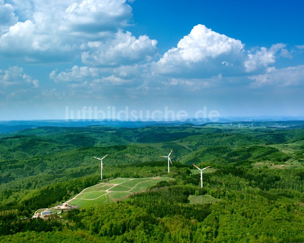 Luftbild Dillenburg - Windkrafträder bei Dillenburg im Landkreis Lahn-Dill im Bundesland Hessen