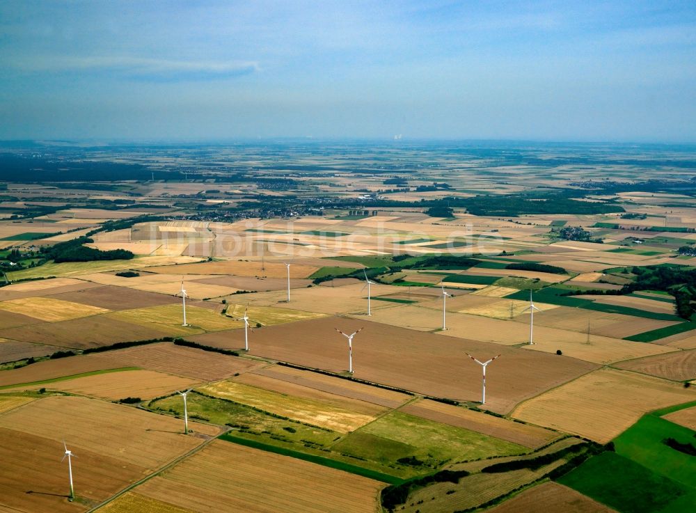 Luftaufnahme Düren - Windkrafträder im Kreis Düren im Bundesland Nordrhein-Westfalen