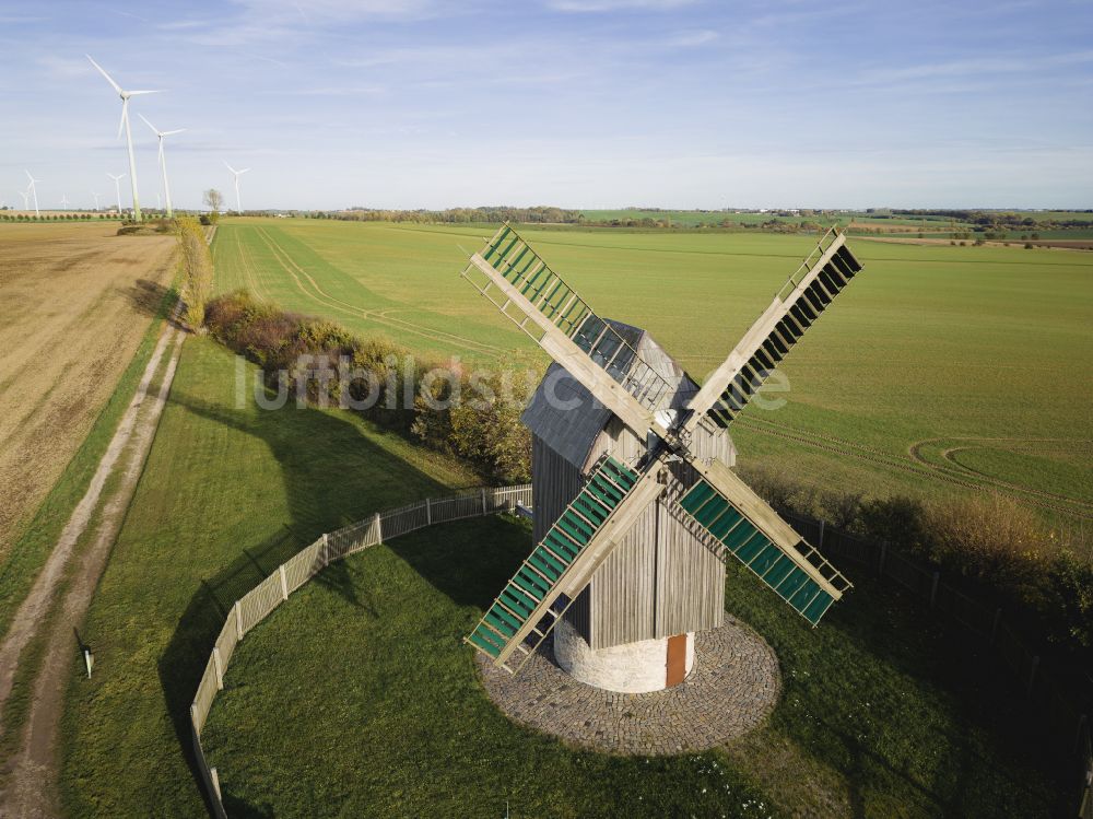 Grimma von oben - Windmühle Schkortitz in Grimma im Bundesland Sachsen, Deutschland