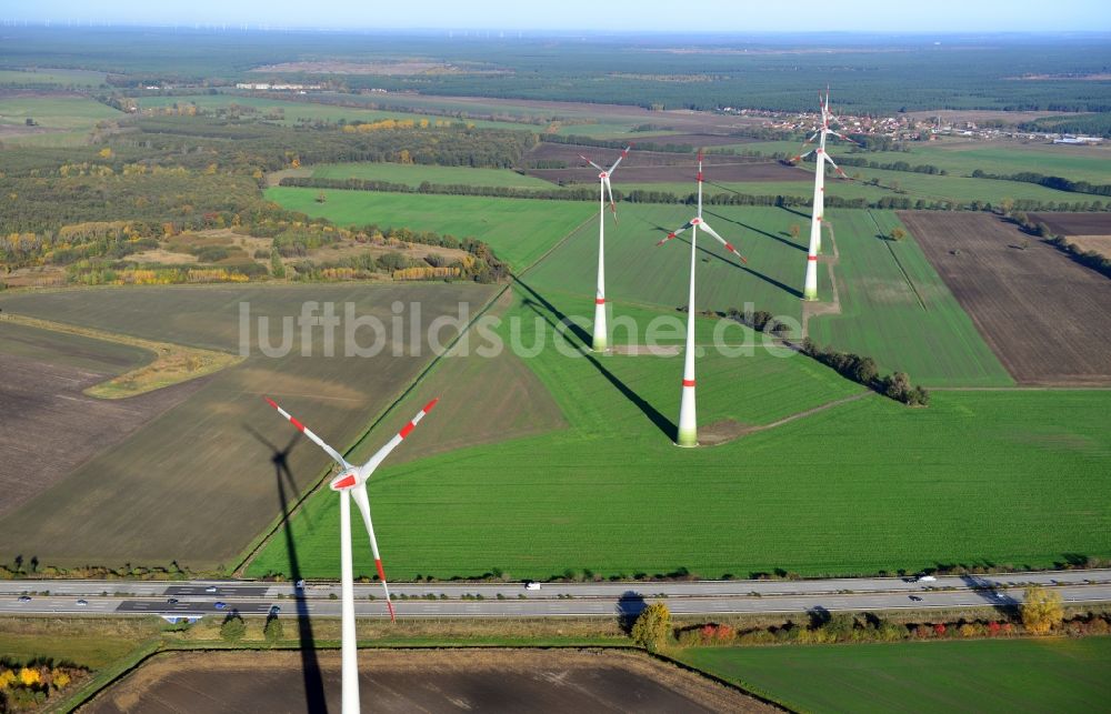 Luftbild Schlalach - Windpark in Schlalach im Bundesland Brandenburg