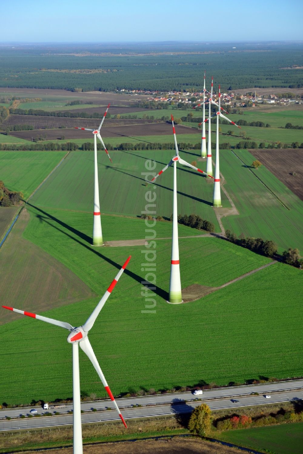 Luftaufnahme Schlalach - Windpark in Schlalach im Bundesland Brandenburg