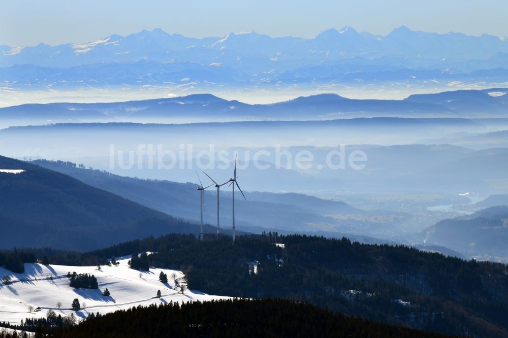 Luftbild Hasel - Windpark im Südschwarzwald auf dem Glaserkopf von Hasel im Bundesland Baden-Württemberg