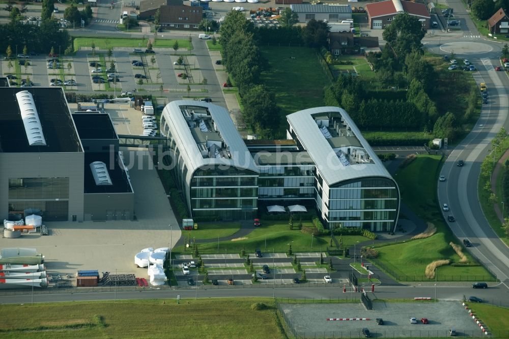 Luftbild Aurich - Windrad- Montage und Produktionsstätte der ENERCON GmbH in Aurich im Bundesland Niedersachsen